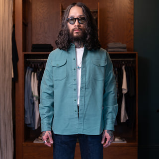 Wythe Moleskin Officer's Shirt Century Green
