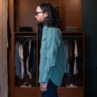 Wythe Moleskin Officer's Shirt Century Green