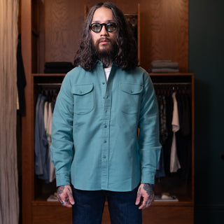 Wythe Moleskin Officer's Shirt Century Green