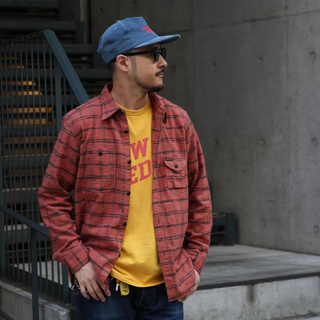 Pherrows Flannel Work Shirt 24W-750WS-C Red