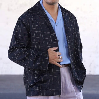The Groovin High 1950s Rayon Nep Jacket Black