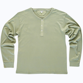 Wythe Cotton Henley Faded Olive