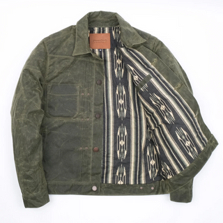 Freenote Cloth RJ1 Riders Jacket Olive Waxed Canvas