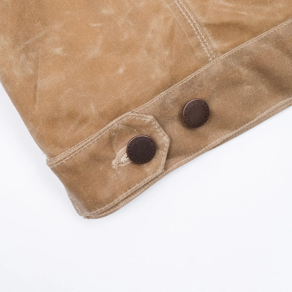 Freenote Cloth - RJ1 Riders Jacket - Tobacco Waxed Canvas- close up of waist adjuster